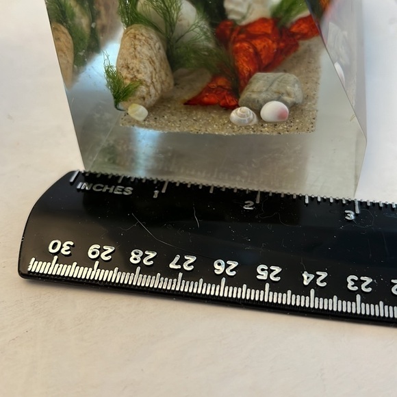 1960s Lucite Book Ends Clear Float TM Ocean Scene Lobsters - Picture 13 of 14